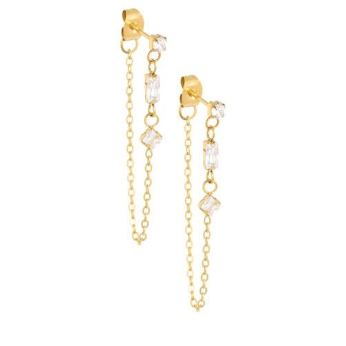 Ellen Beekmans oorbellen kettinkjes met strass