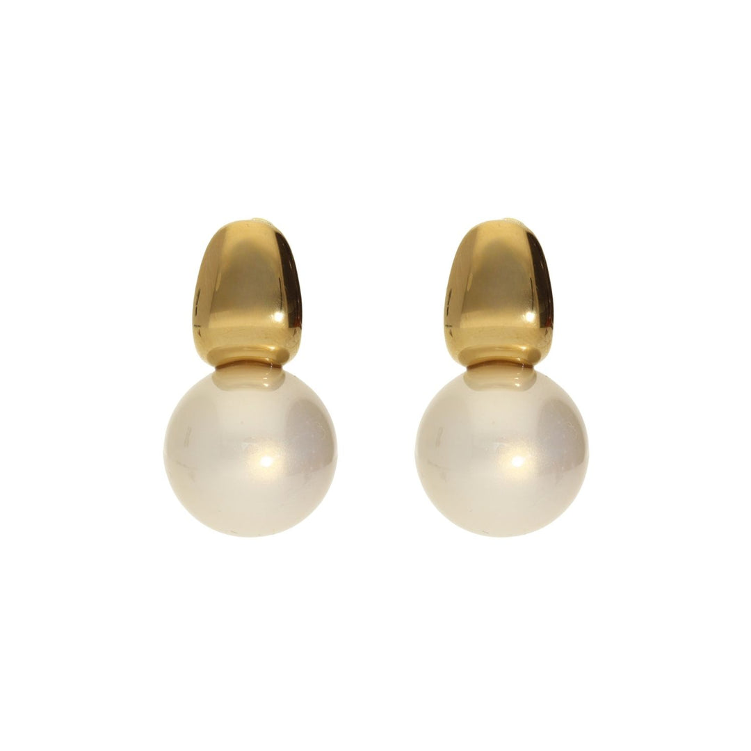 camps & camps oval pearl earrings white