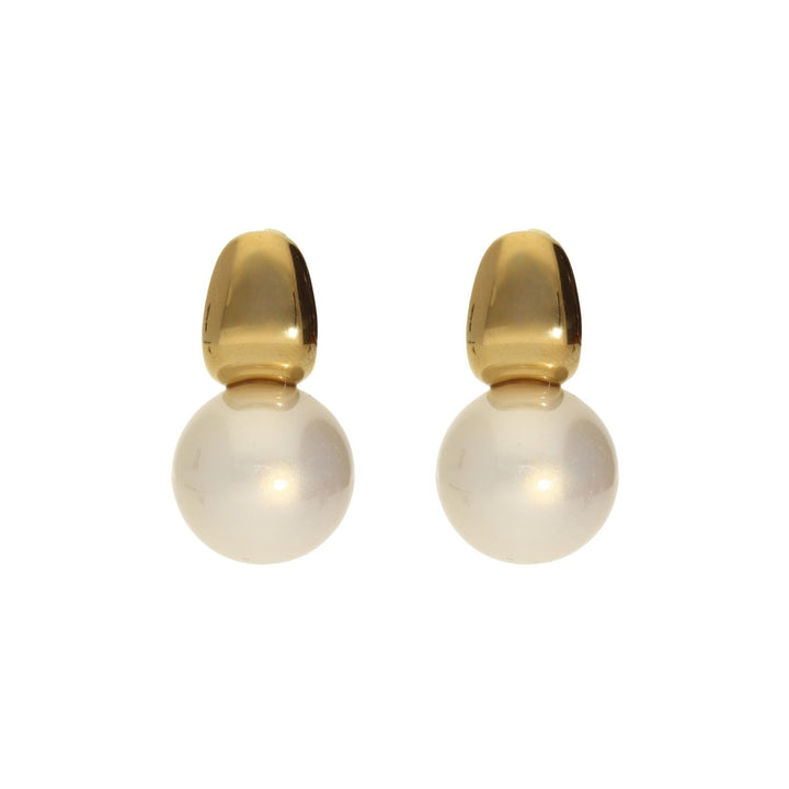 camps & camps oval pearl earrings white