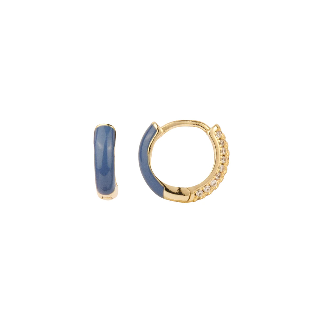 a new day amsterdam oorbellen bloom dark blue