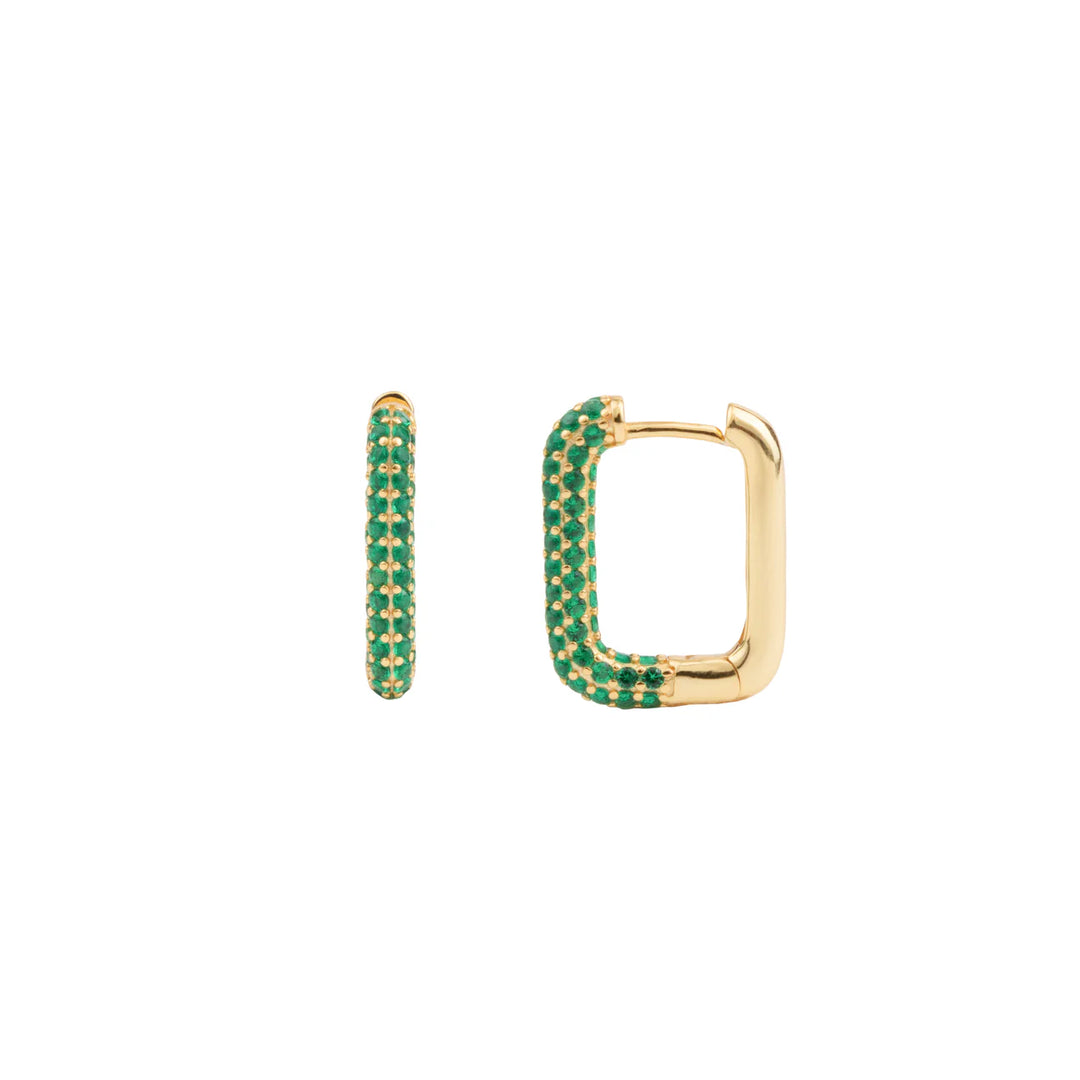 a new amsterdam oorbellen huggie zirconia green