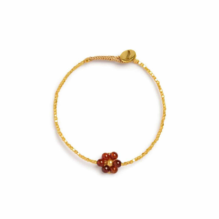 ibu jewels armband lulu daisy flower brown garnet