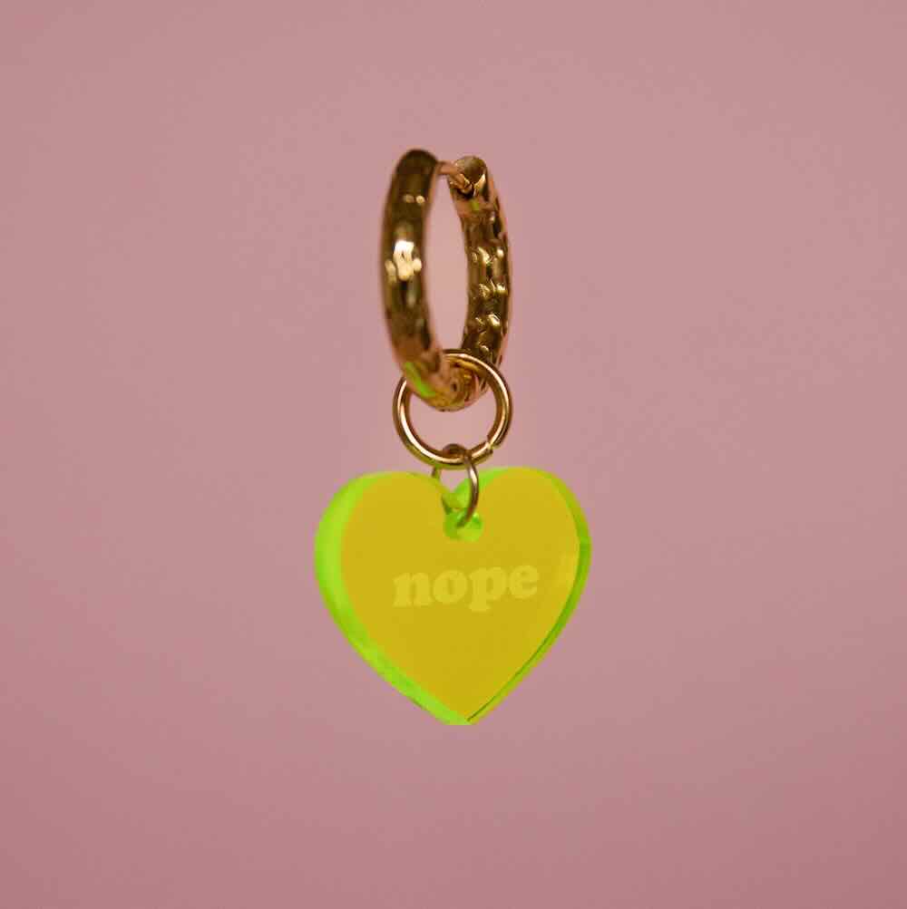 atelier jean hoop yellow 'nope'
