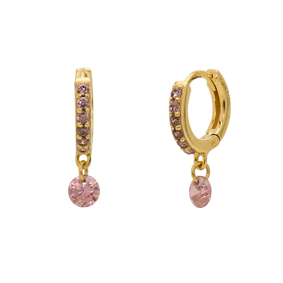 une a une oorbellen goutte rhodolite
