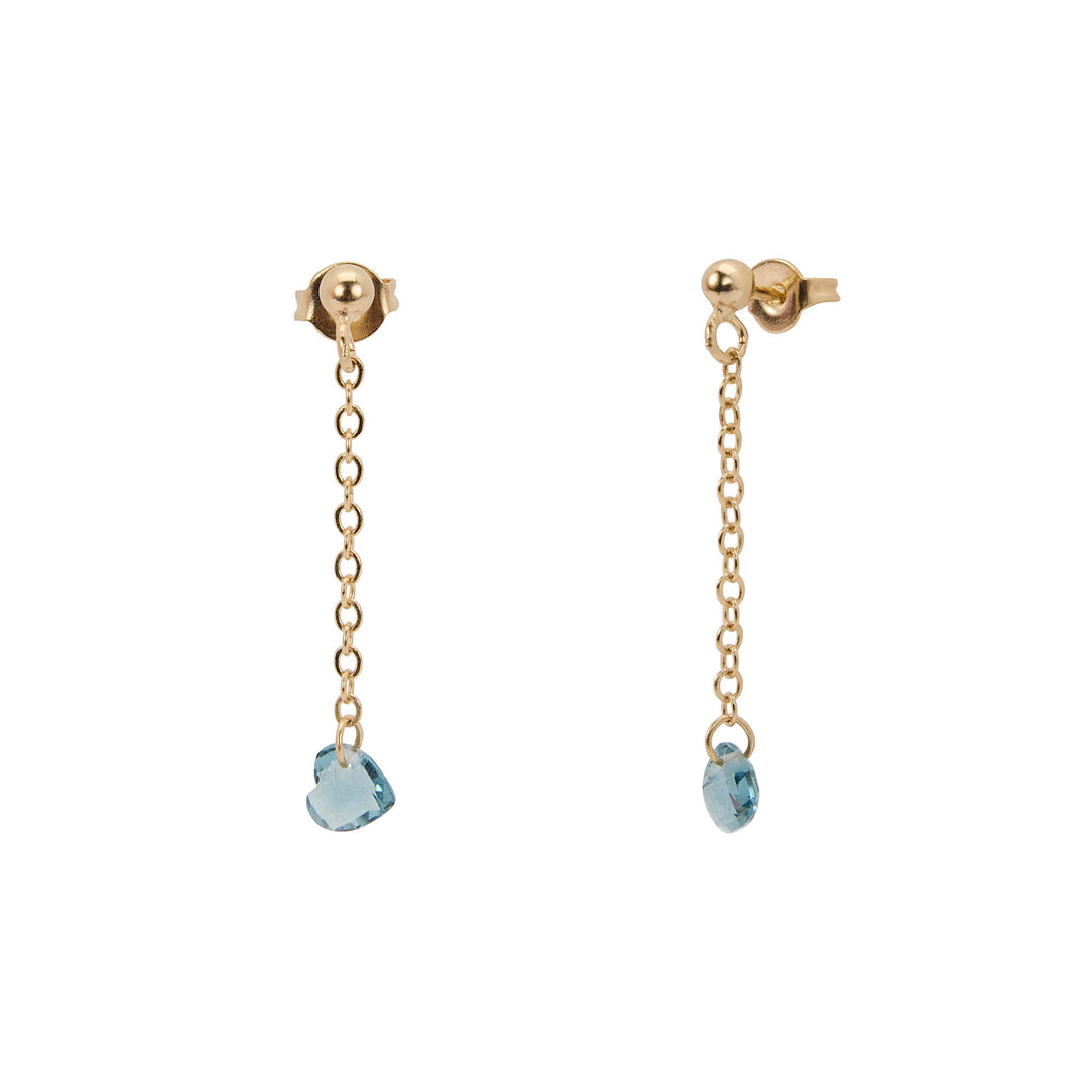 Une a Une oorbellen petit coeur London blue