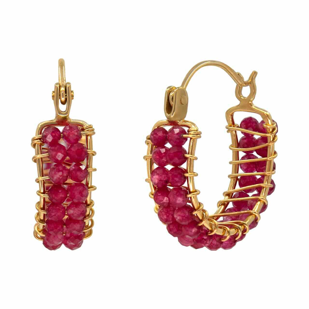 une a une oorbellen pondi noor ruby jade