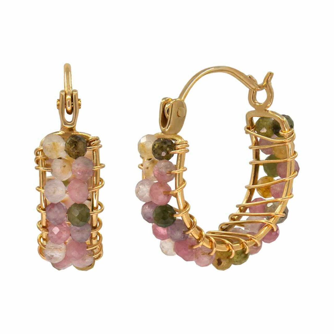 une a une oorbellen pondi noor multi tourmaline