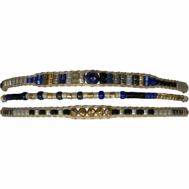 leju armband three row blue