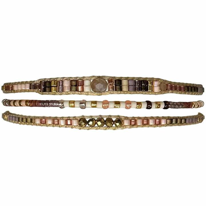 leju armband three row old pink