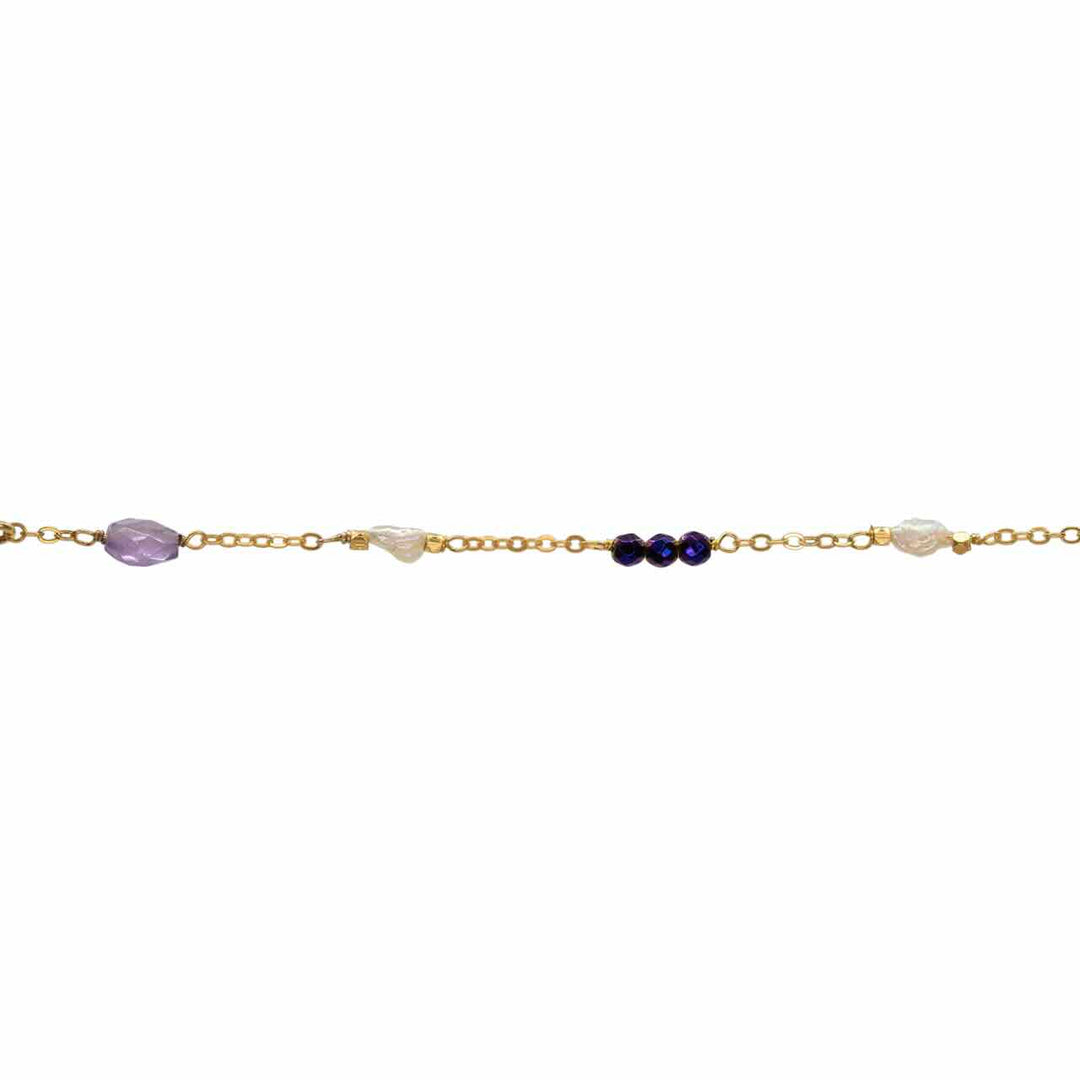 Une a Une ketting armband goutte hematite violet