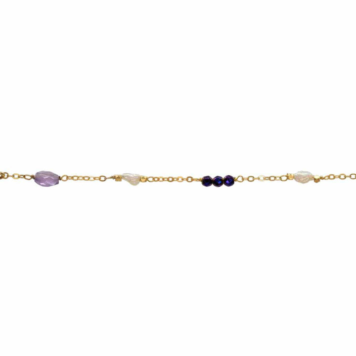 Une a Une ketting armband goutte hematite violet