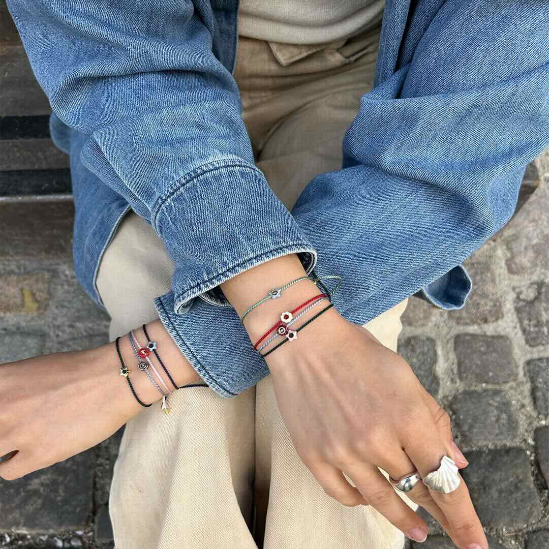 enamel armband tokens steel blue/navy blue