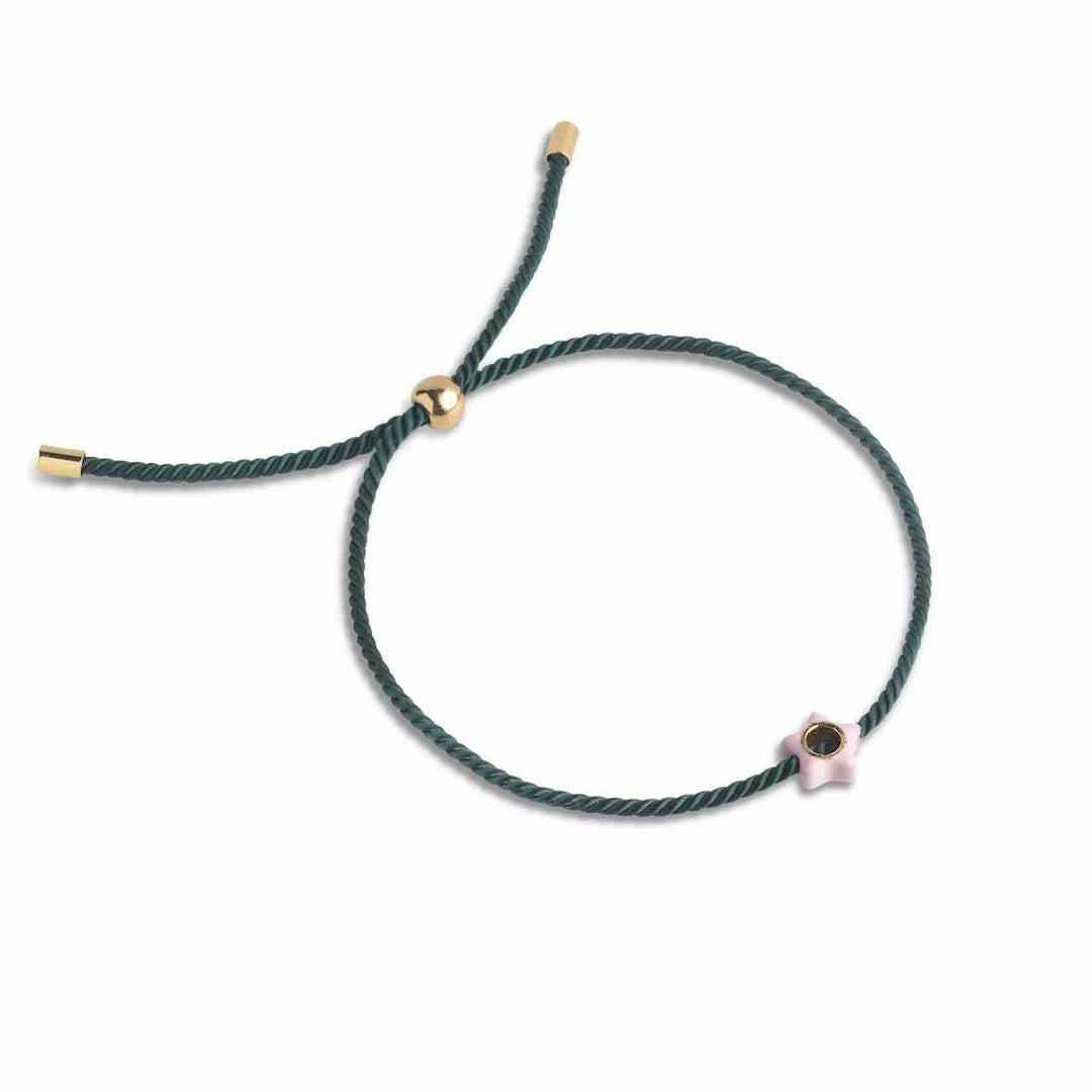 enamel armband tokens petrol green/light pink