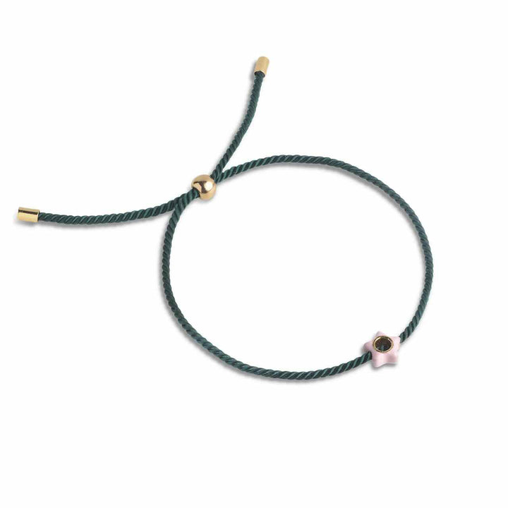 enamel armband tokens petrol green/light pink