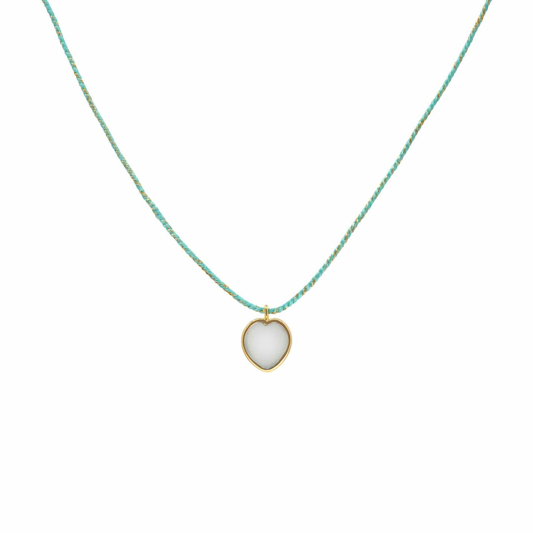 une a une ketting bloom coeur calcedone