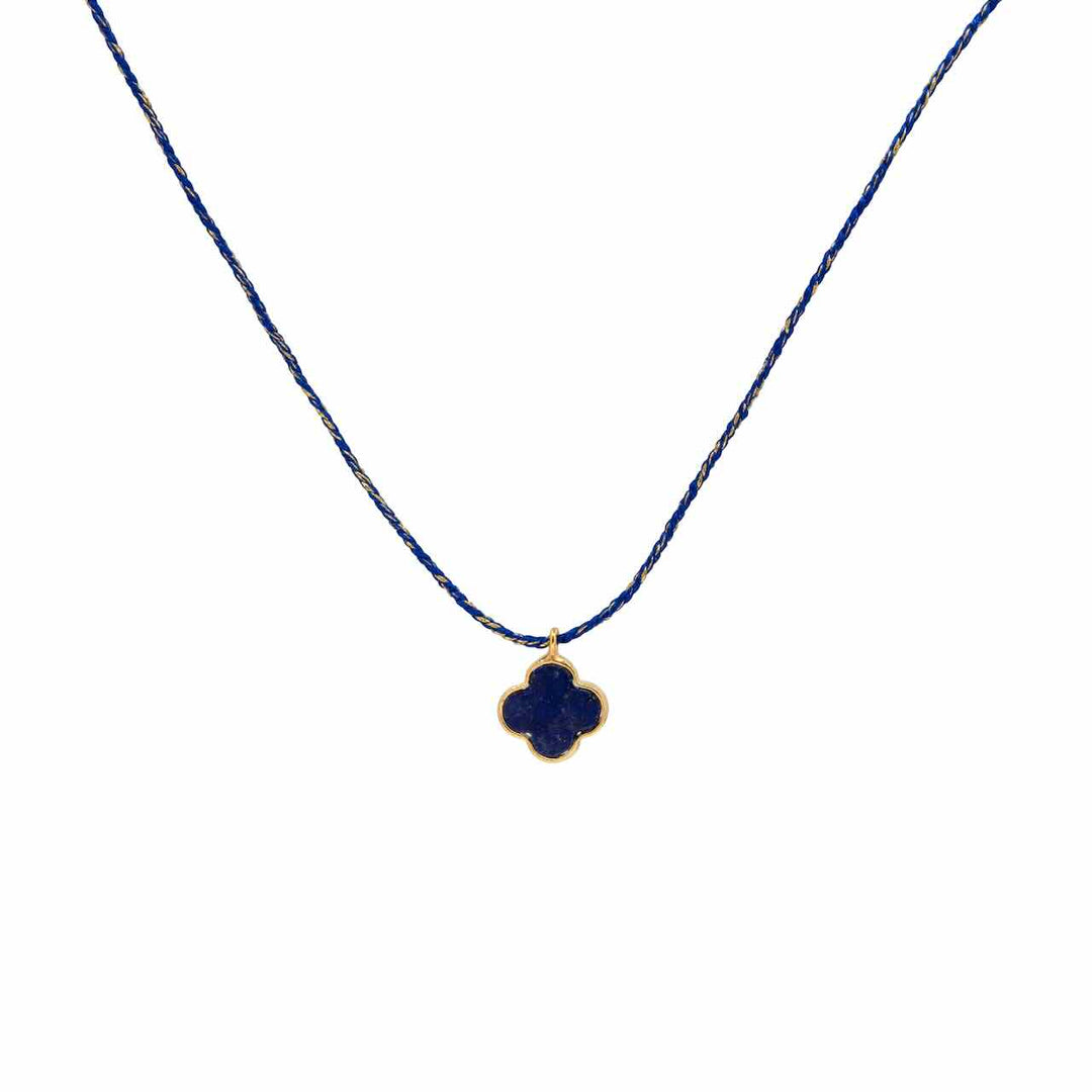 une a une ketting bloom trefle lapis