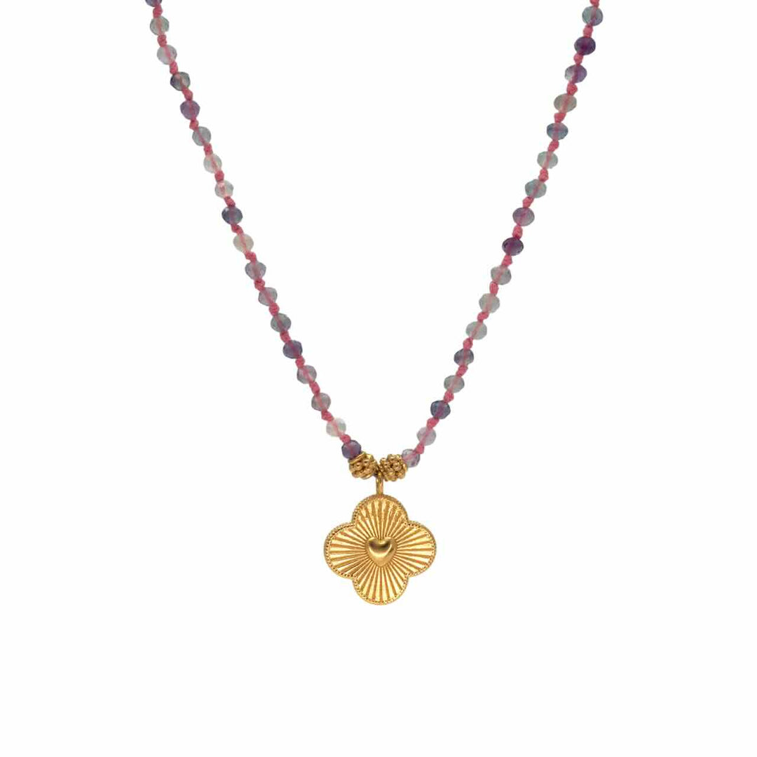 une a une ketting jaya charm multi fluorite