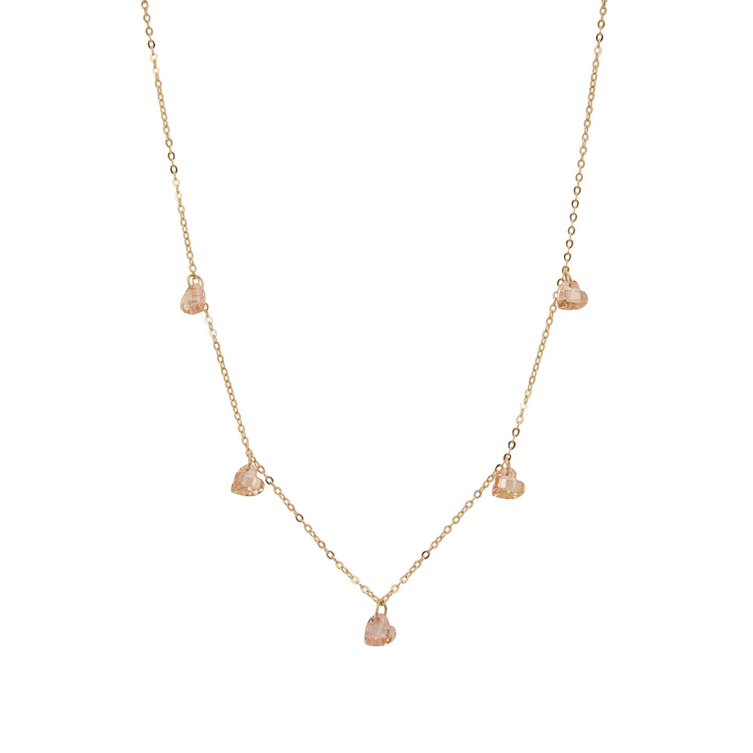 Une a Une ketting petit coeur champagne