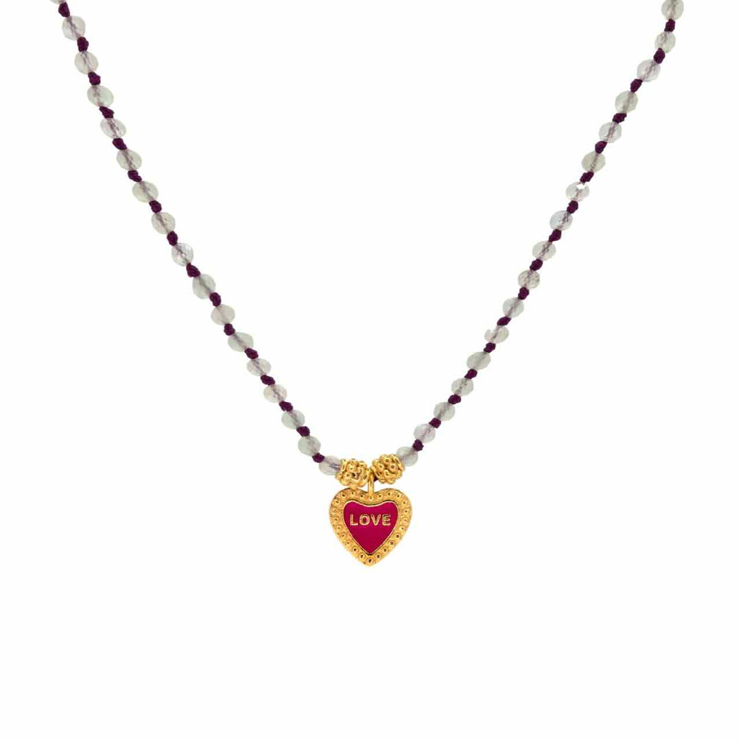 une a une ketting long jaya charm prehnite
