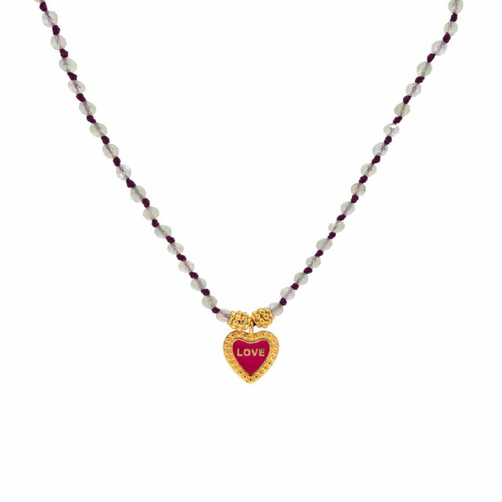 une a une ketting long jaya charm prehnite