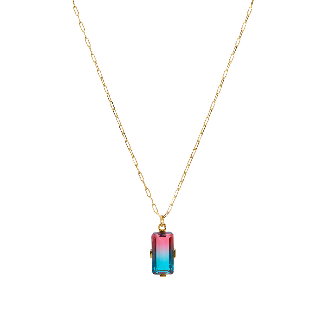 Une a une ketting rainbow aqua rose