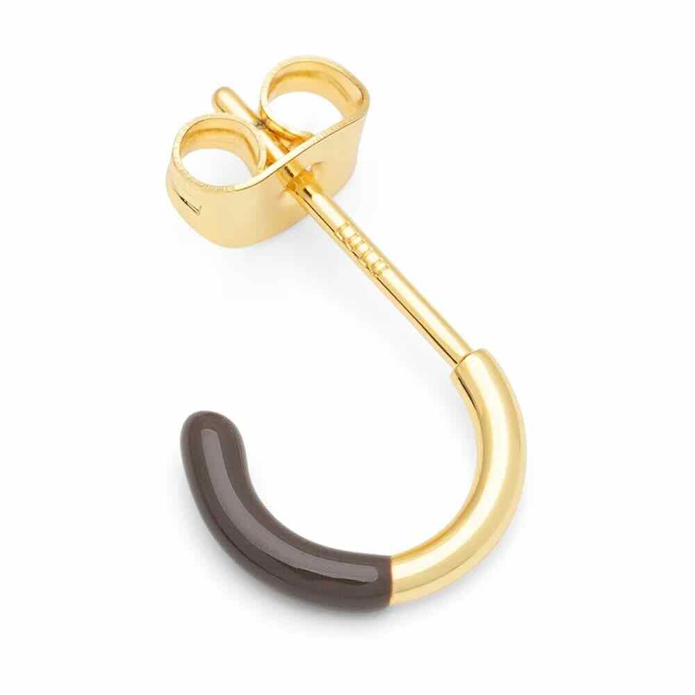 lulu copen oorbel color hoop half dip cocoa powder (1stuk)