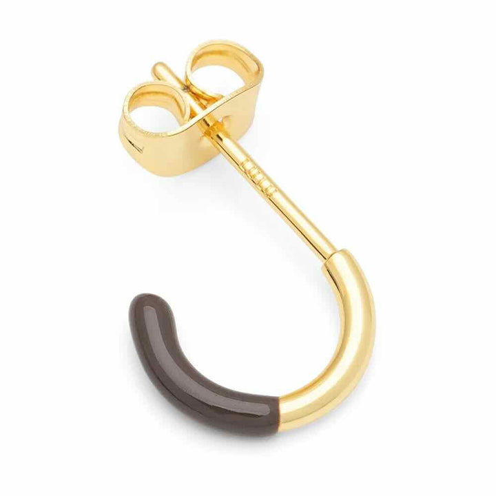 lulu copen oorbel color hoop half dip cocoa powder (1stuk)