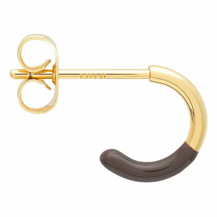 lulu copen oorbel color hoop half dip cocoa powder (1stuk)