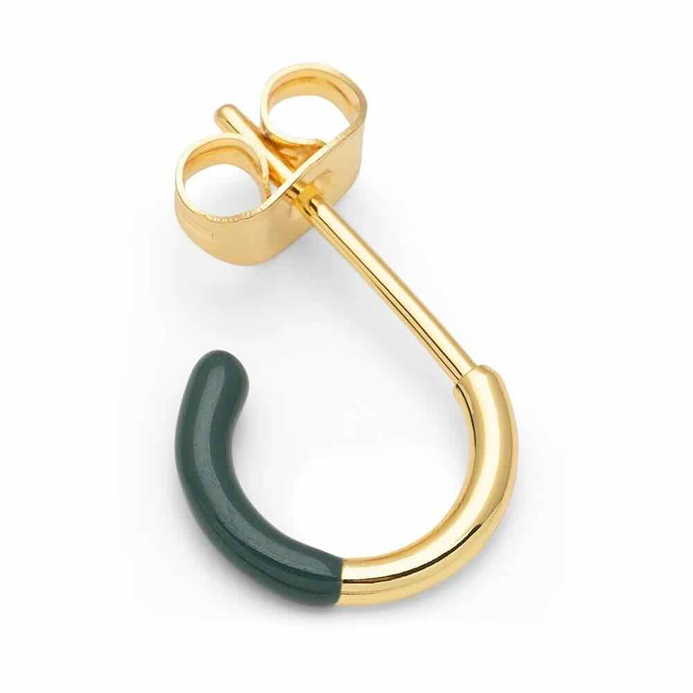 lulu copenhagen oorbel hoop half dip north sea green (1stuk)