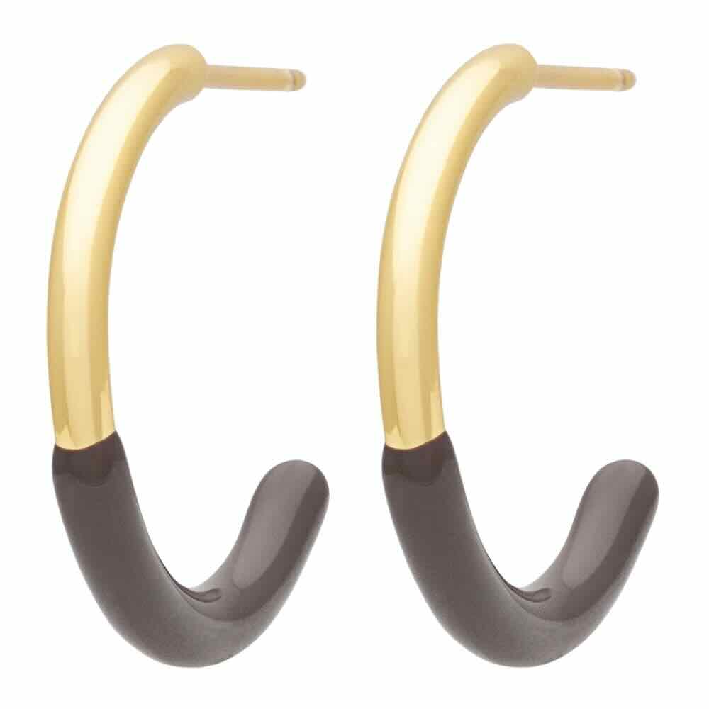 lulu copenhagen oorbellen hoops half dip medium cocoa powder
