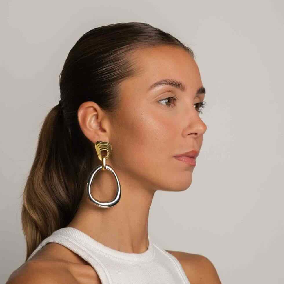 souvenirs de pomme oorbellen calliope bicolor hoop