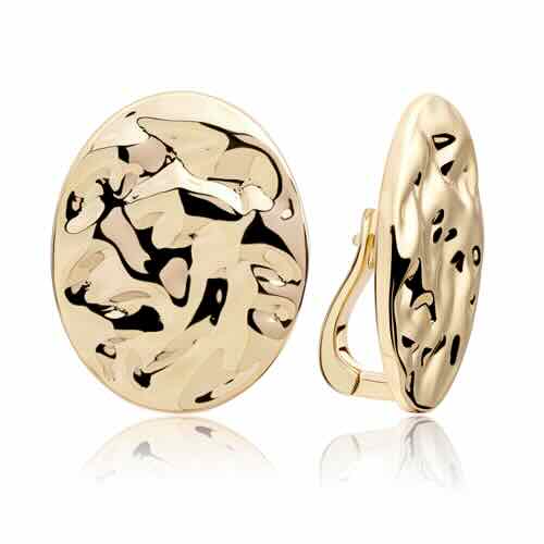 sparkling jewels round earrings gold plated