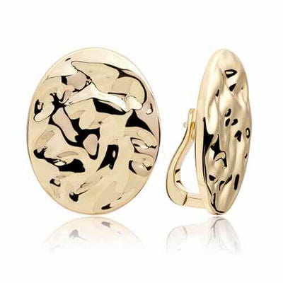 sparkling jewels round earrings gold plated