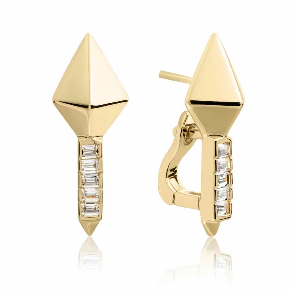 sparkling jewels oorstekers pyramid edge gold