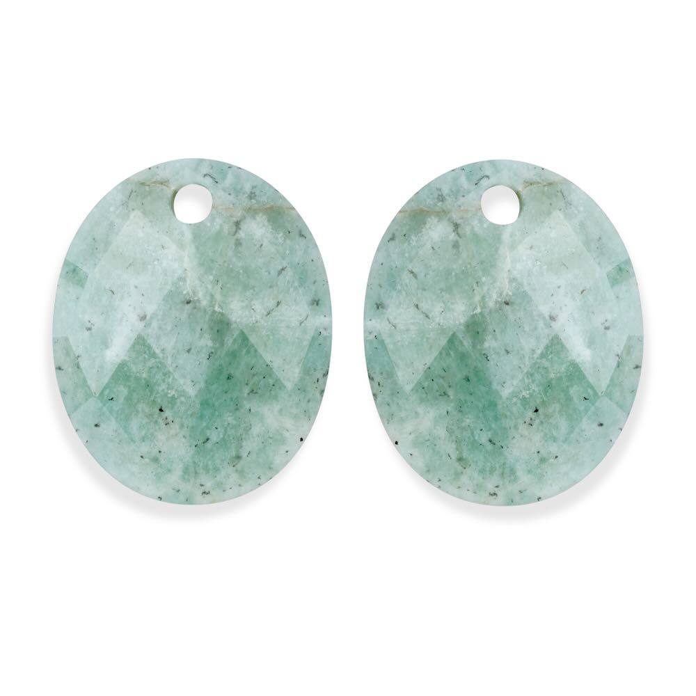sparkling jewels hangers round oval rich green amazonite