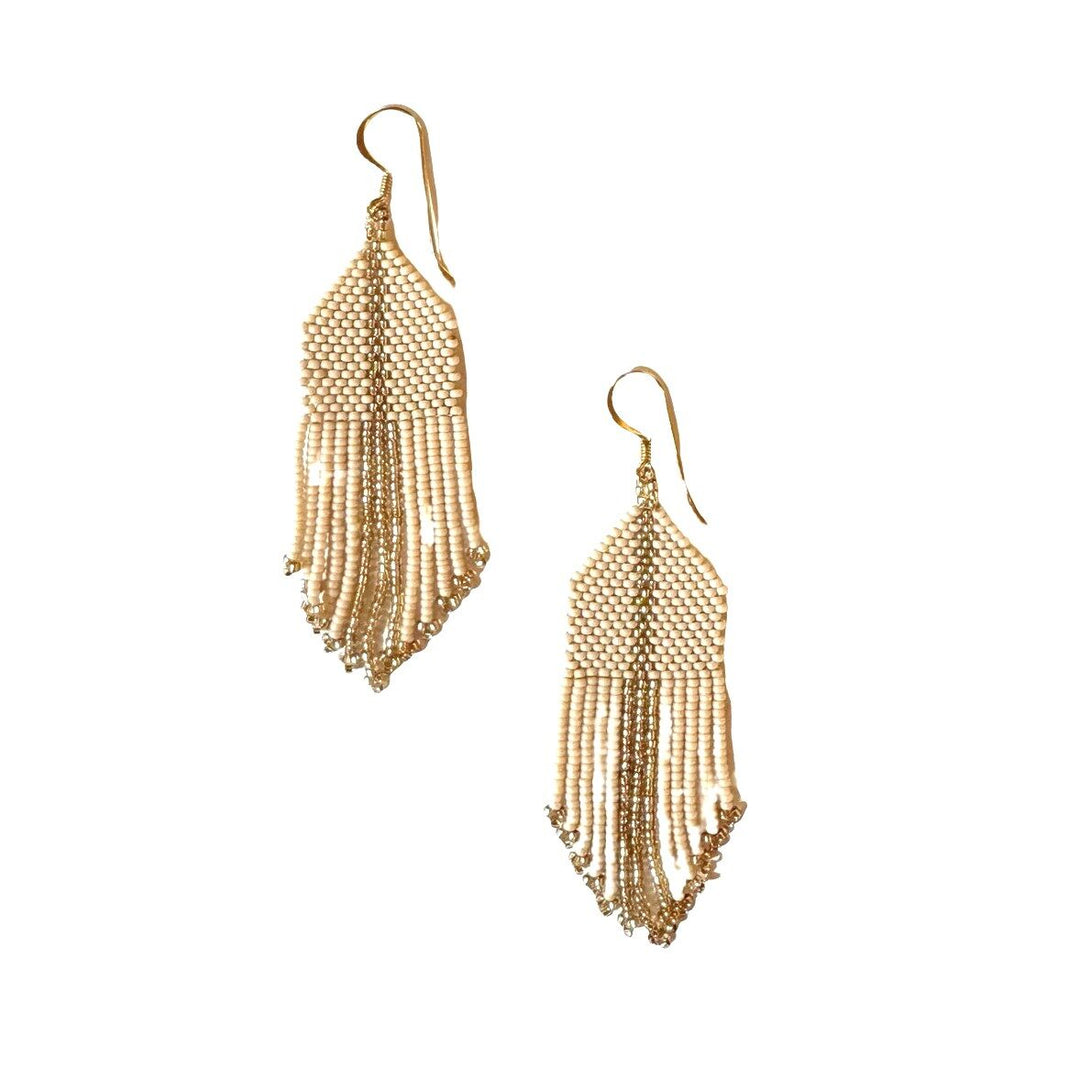 ibu jewels oorbellen glow driop antique beige