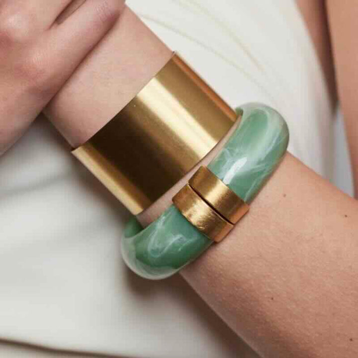 Ellen Beekmans armband bangle zeegroen-melee