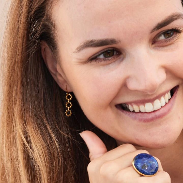 Ellen Beekmans oorbellen 3 bewerkte schakels