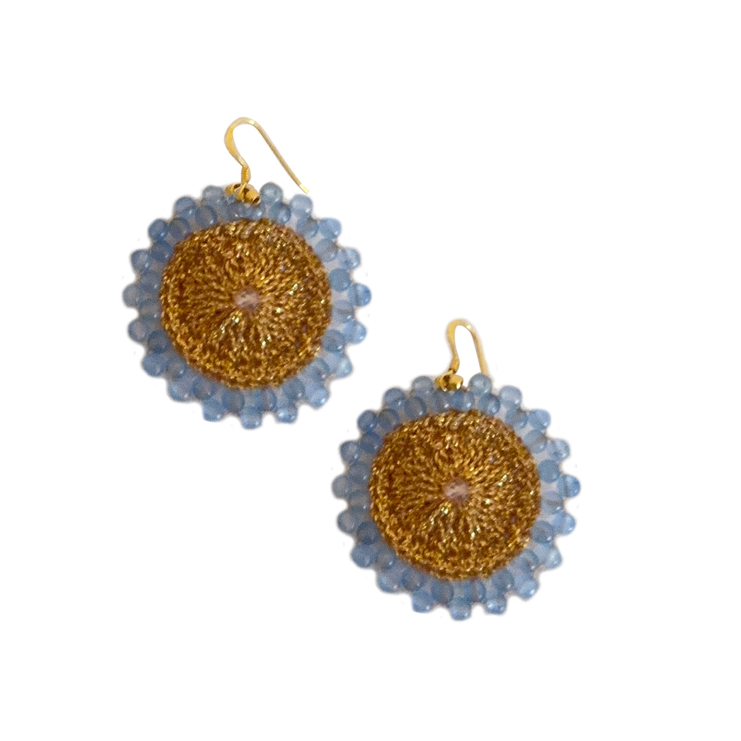 ibu jewels oorbellen sol blue chalcedony