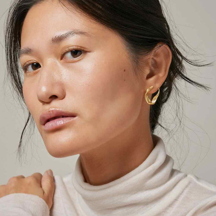 enamel oorbellen dalia (kies goud/zilver)
