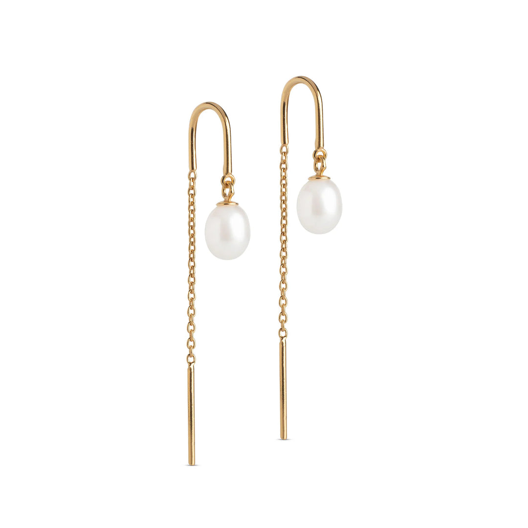enamel oorbellen eleanor pearl gold/silver