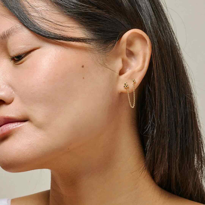 Enamel oorbel Nara chain one piece