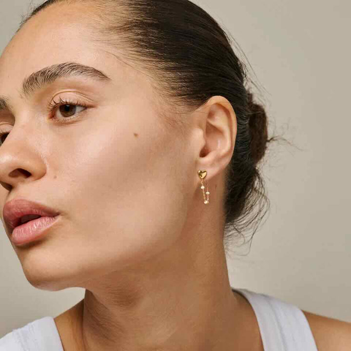 Enamel oorbellen Lola Heart Daisy