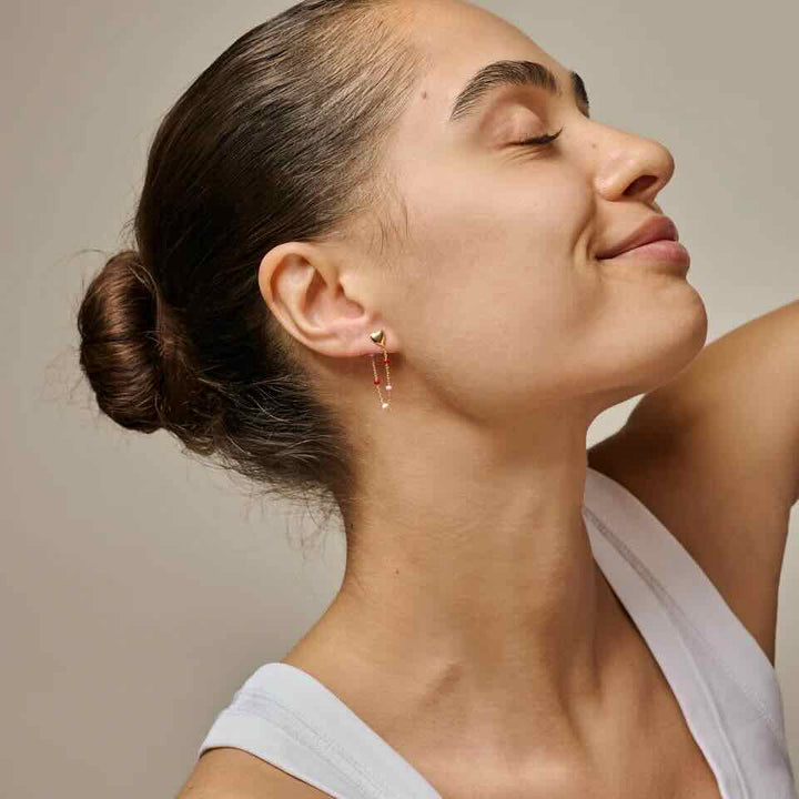 Enamel oorbellen Lola Heart Rosie