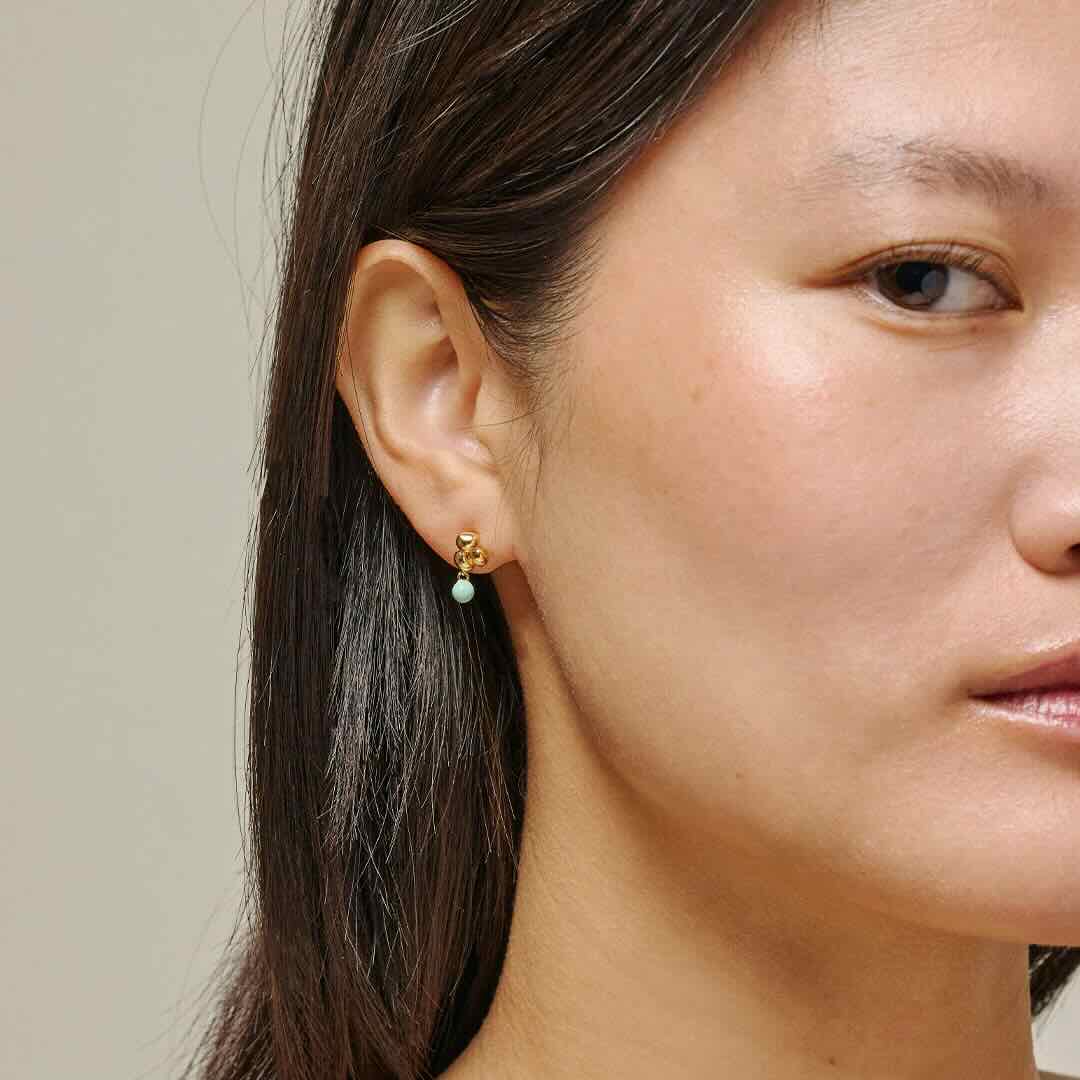 enamel oorbellen nara ball mint