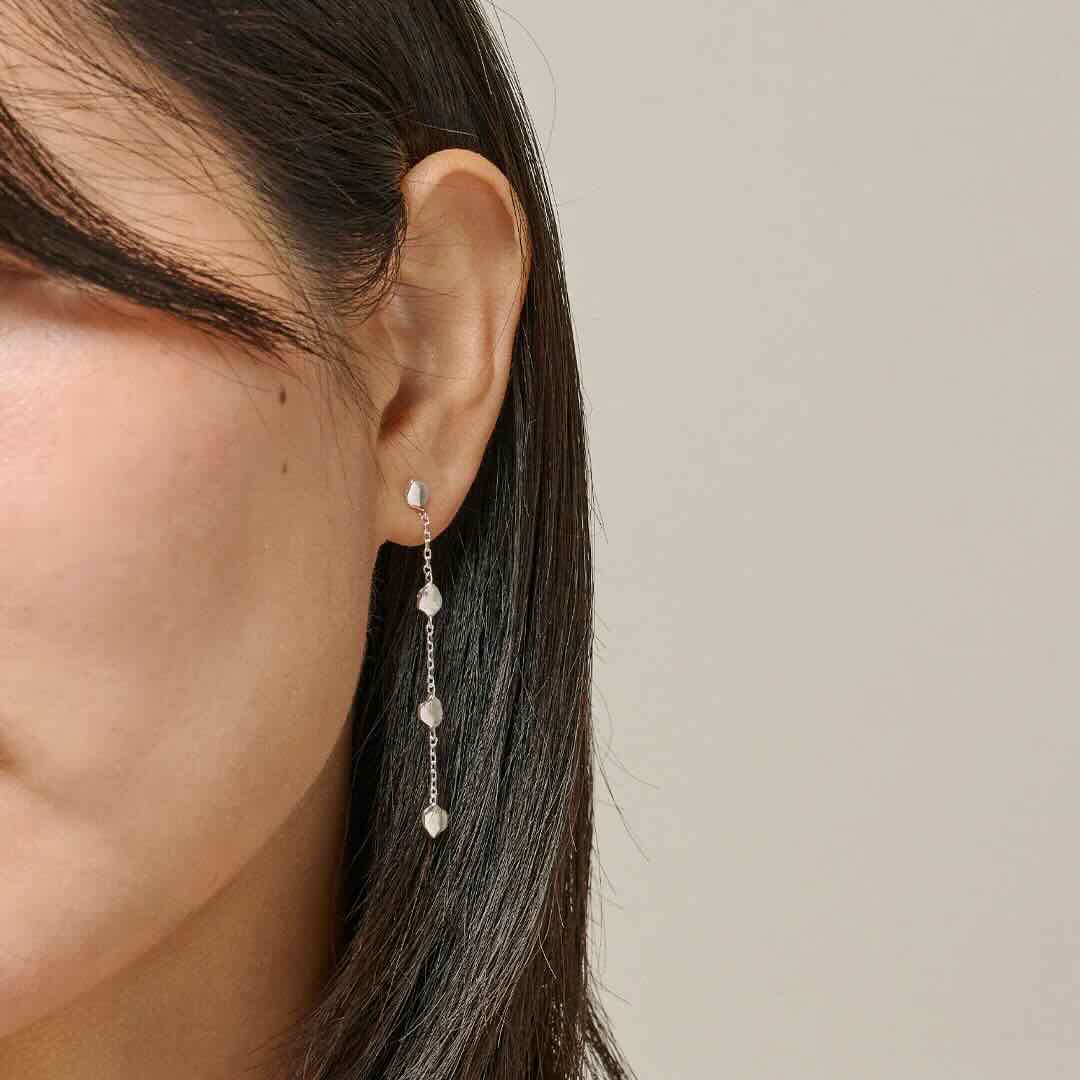 Enamel oorbellen Talia silver