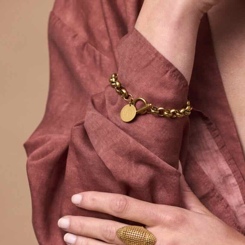 Ellen Beekmans armband verguld met ronde schakel