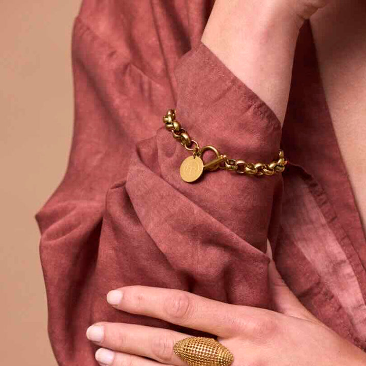 Ellen Beekmans armband verguld met ronde schakel