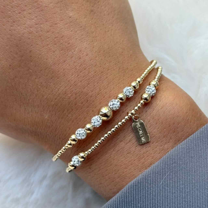 pscallme armband dot four 2mm clear gold
