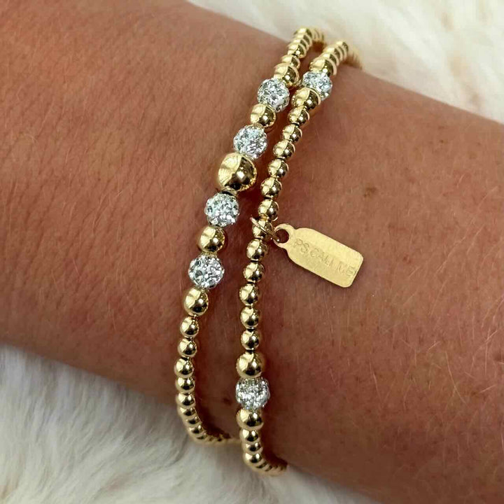 pscallme armband dot four 3mm clear gold